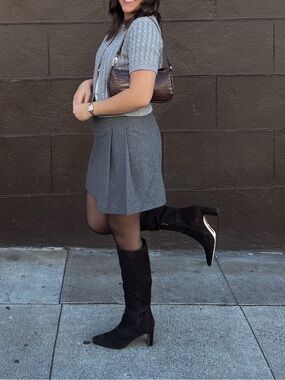 Gray pleated skort